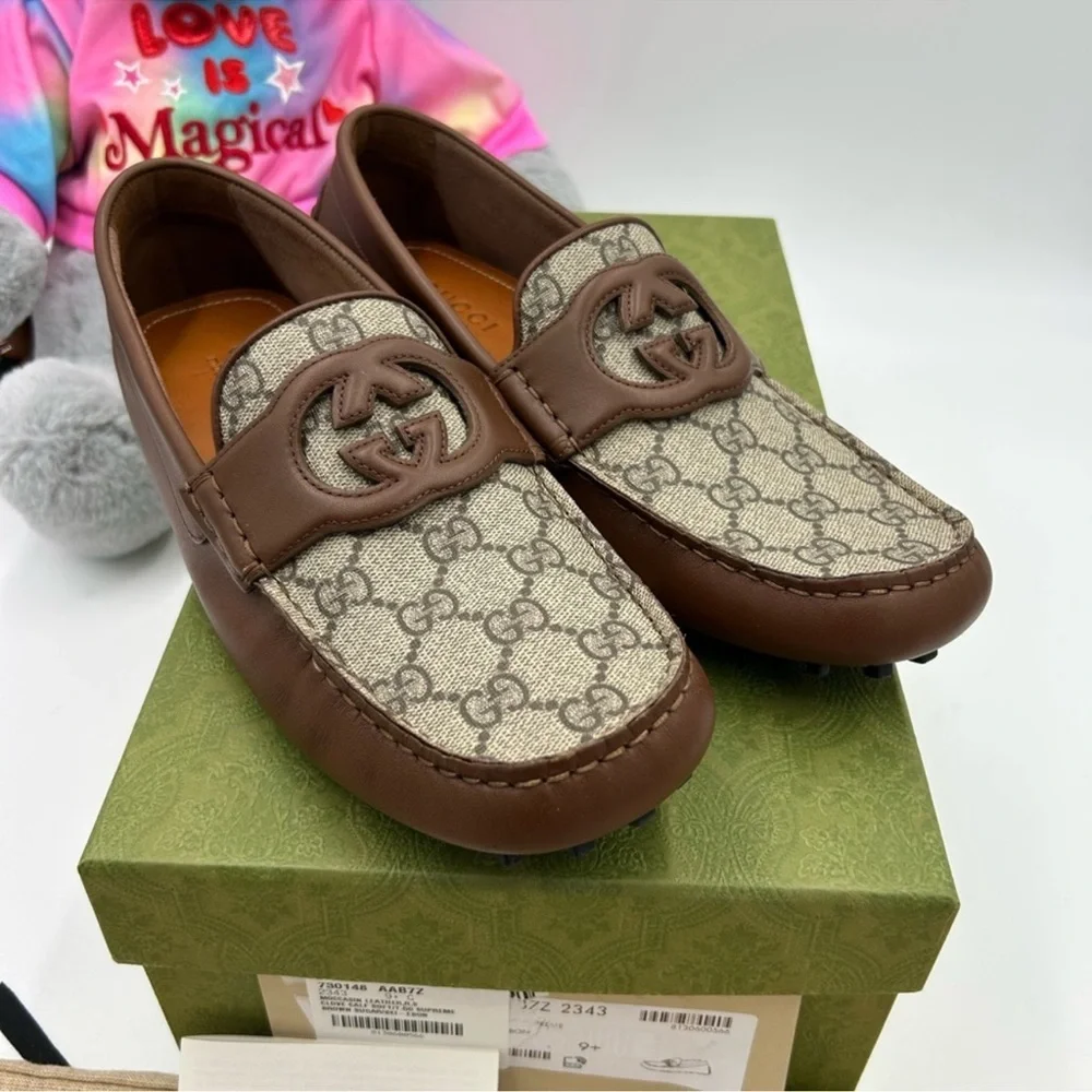 Men’s Gucci Ayrton interlocking G driver loafer size 9.5 made in Italy